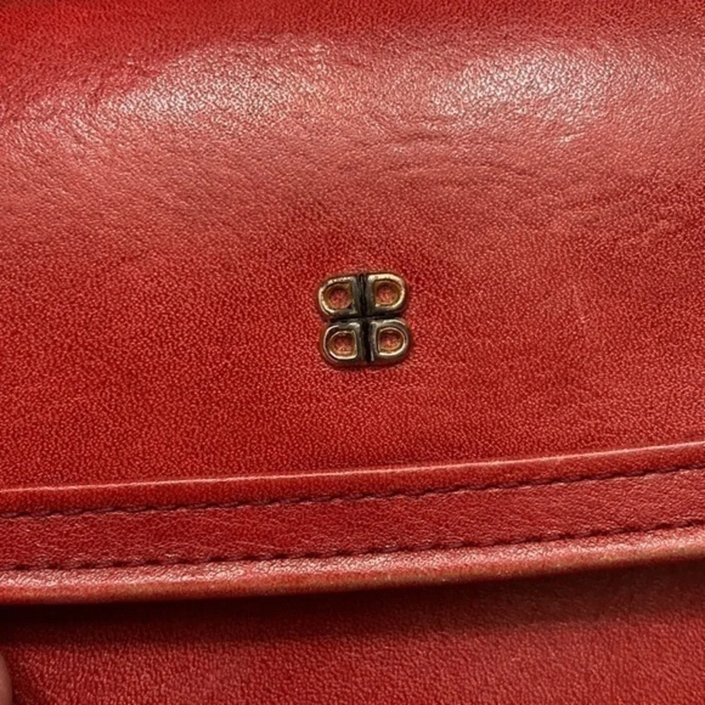 Bosca red leather checkbook wallet